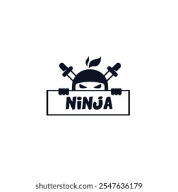 Design de vetor plano logotipo Ninja