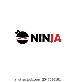 Design de vetor plano logotipo Ninja