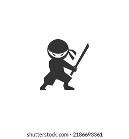 Ninja logo icon design illustration template