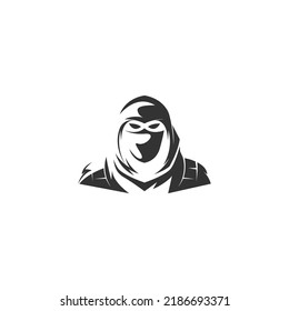 Ninja logo icon design illustration template