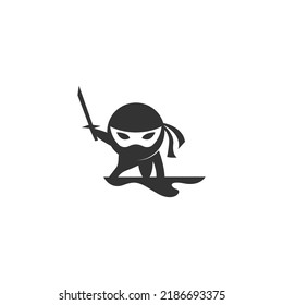 Ninja logo icon design illustration template