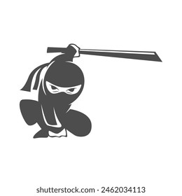 Ninja logo icon design template