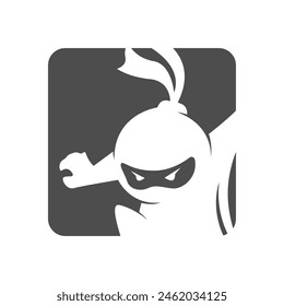 Ninja logo icon design template