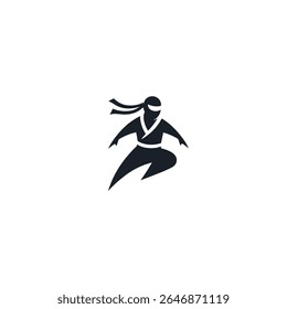 Ícone de logotipo Ninja design de vetor plano