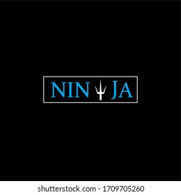 icono del logotipo ninja, diseño vectorial