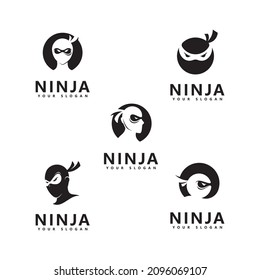 Ninja logo icon vector illustration 