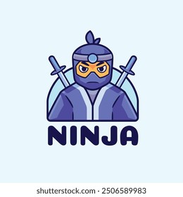 Ninja logo mascot cartoon design