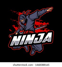 Ninja Logo Mascot Character in dark background