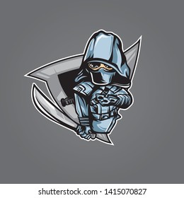 Ninja Logo Mascot Desig For Your Brand Or E-Sport Team