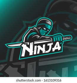 Ninja Mascot Esport Logo Design Stock Vector (Royalty Free) 1602709744 ...