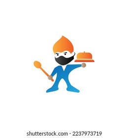 Ninja logo with restaurant, assassin icon vector design