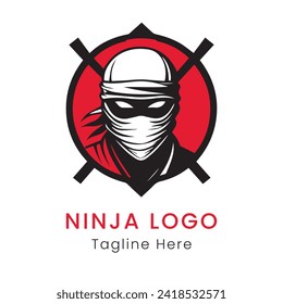 ninja logo template design vector