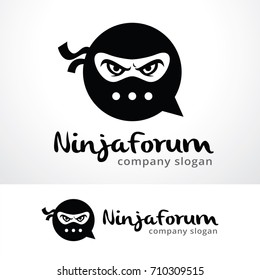 Ninja Logo Template Design Vector, Emblem, Design Concept, Creative Symbol, Icon