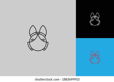 Ninja Logo template Vector illustration