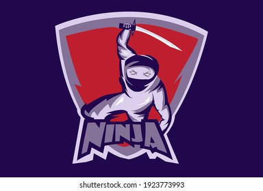 ninja logo vector. E sport logo. ninja illustration