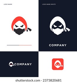 Ninja logo Vector Icon Illustration Design