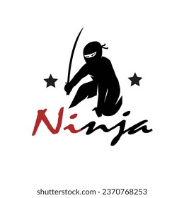 Ninja-Logo, Vektorgrafik der modernen Illustration