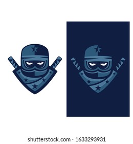 ninja logo vector, template, illustration