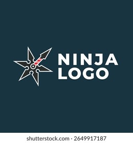 Ninja logo with warrior tools, icon is combination of two tools