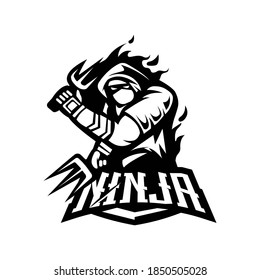 Ninja logo white and black version