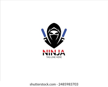 Ninja logo,ninja logo vector design