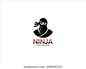 Logo ninja, diseño de Vector de logotipo ninja