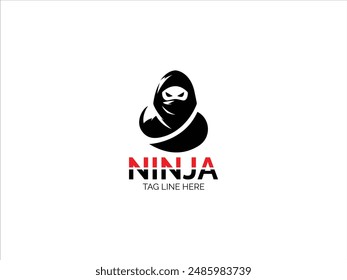 Logo ninja, diseño de Vector de logotipo ninja
