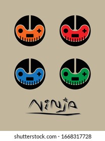 logotipos ninja de diferente color