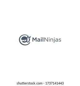 Ninja mail logo template vector icon. Email,message,envelope with ninja face illustration.