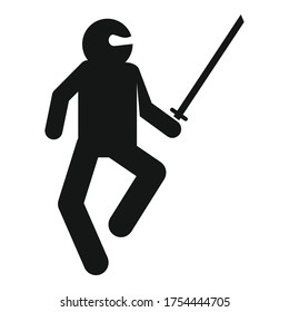 Icono del hombre de Ninja. Ilustración simple del icono del vector del hombre de ninja para el diseño web aislado en fondo blanco