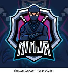 Ninja mascot.  esport logo design