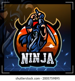 Ninja mascot. esport logo design