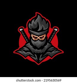 Ninja mascot esport logo vector template, Creative Ninja logo design concepts