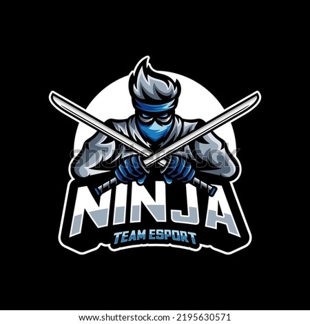 Ninja mascot esport logo vector template, Creative Ninja logo design concepts