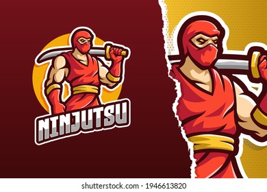 Ninja Mascot E-sports Logo Template