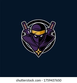 Logo de mascota Ninja en vector