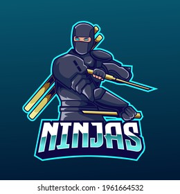 mascota ninja con la espada katana