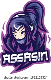 Idea conceptual del logotipo de mascota Ninja