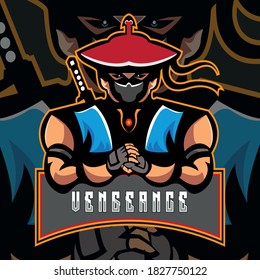 Ninja mascot logo design vector with modern illustration concept style.