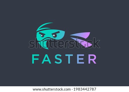 Ninja mascot logo design vector illustration. Ninja suitable for business and delivery company logos.