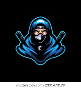 Ninja mascot logo esports illustration