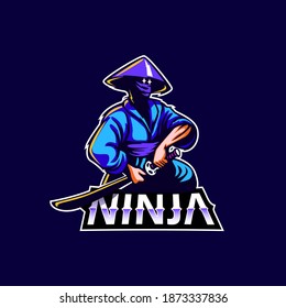 Diseño vectorial del icono del logotipo de mascota Ninja