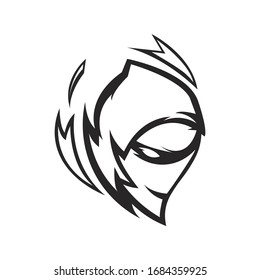 Ninja mascot logo silhouette version. ninja logo in sport style, mascot logo illustration design vector
