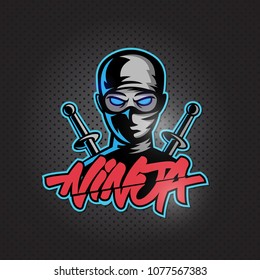 Ninja mascot logo. vector illustration