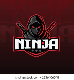 diseño del logotipo de apoyo de equipo de ninja