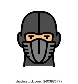 ninja mask face color icon vector. ninja mask face sign. isolated symbol illustration