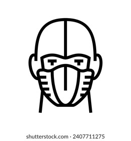 vector de icono de línea facial de máscara ninja. signo de la cara de máscara ninja. símbolo de contorno aislado ilustración negra
