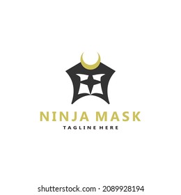 Ninja mask logo. Vector illustration template design 