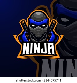 Ninja masscot logo esport premium vector