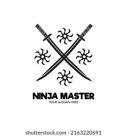 logotipo ninja master samurai katana